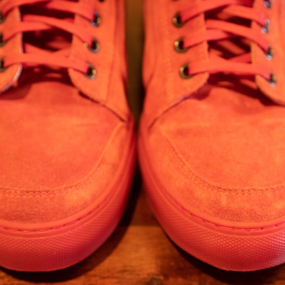 Men’s Del Toro Red Suede Designer High Tops - Picture 2 of 5